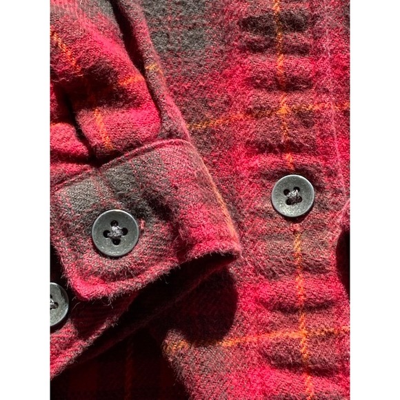 Woolrich Plaid Flannel Shirt Distressed Paint Splatter Grunge Workwear M - Picture 6 of 11